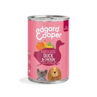 Confezione Multipack 6 lattine Edgard & Cooper Puppy all'anatra e pollo fresco con broccoli, zucca e mela per cuccioli.