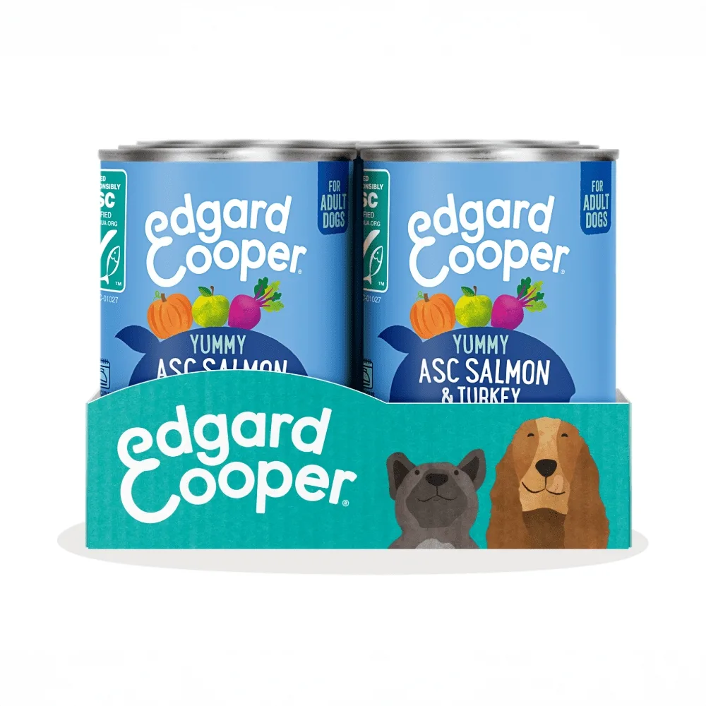 Edgard & Cooper Cibo Umido Cani Adulti 6x400g Salmone e Tacchino – Senza Cereali e Ricco di Omega-3 – Carne e Pesce Freschi - immagine 2