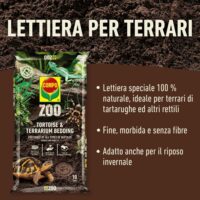 Compo –  ZOO Lettiera Naturale per Tartarughe e Rettili 10L – Substrato per Terrari Assorbi-Odore e Anti-Muffa - immagine 3