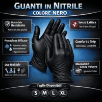 Guanti in Nitrile Neri Taglia S – Monouso, Senza Lattice, Alta Resistenza - immagine 2