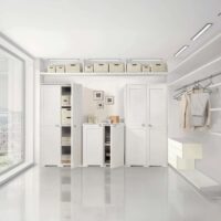Tontarelli Simplex con Ripiano – Mobile Contenitore Salvaspazio in Plastica, Panna 79x43x85,5 cm - immagine 3