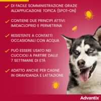 Advantix – Spot-on Cani Taglia Media (10-25 kg) – Antiparassitario Completo 4 Pipette – Prevenzione Leishmaniosi - immagine 5