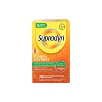 Confezione di Supradyn Ricarica No Stress, integratore alimentare per l'energia mentale e fisica con estratti naturali.