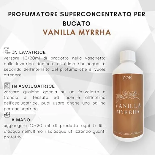 Vanilla Myrrha 500ml Profumatore Bucato Concentrato – Essenza Calda e Persistente - immagine 2