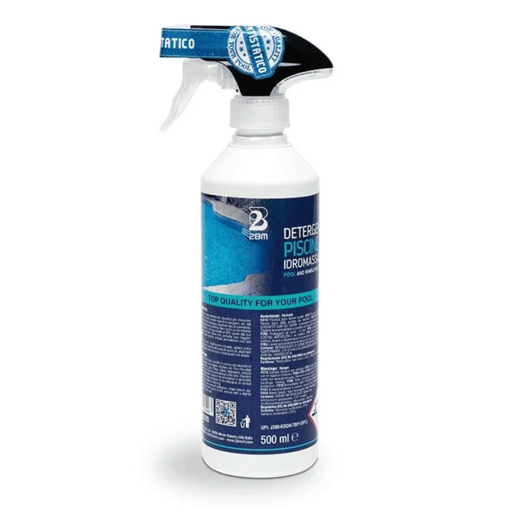 Tanica di detergente SB016 per la pulizia profonda di bordi piscina, pareti e sistemi idromassaggio.