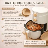 Carta Forno per Friggitrice ad Aria 20x20 cm – Antiaderente e Resistente al Calore - immagine 4