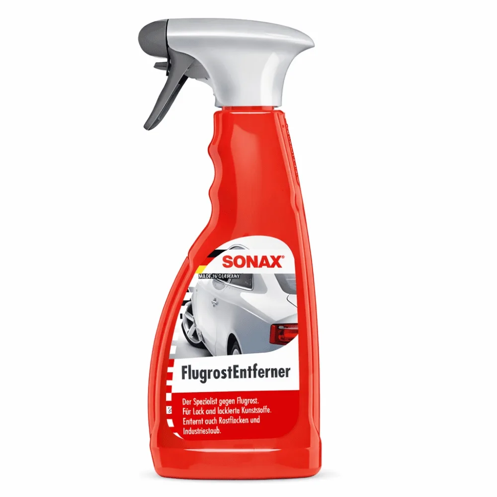 sonax-513200-rimuovi-ruggine-volante-500ml.jpg Flacone singolo Sonax Rimuovi Ruggine Volante da 500 ml, decontaminante ferroso a pH neutro per carrozzeria e cerchi.