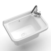 Mongardi – Pilozzo Multiuso Basic - 50x35 cm - Lavatoio in Resina Resistente agli Acidi - Installazione a Muro Interno/Esterno - immagine 2