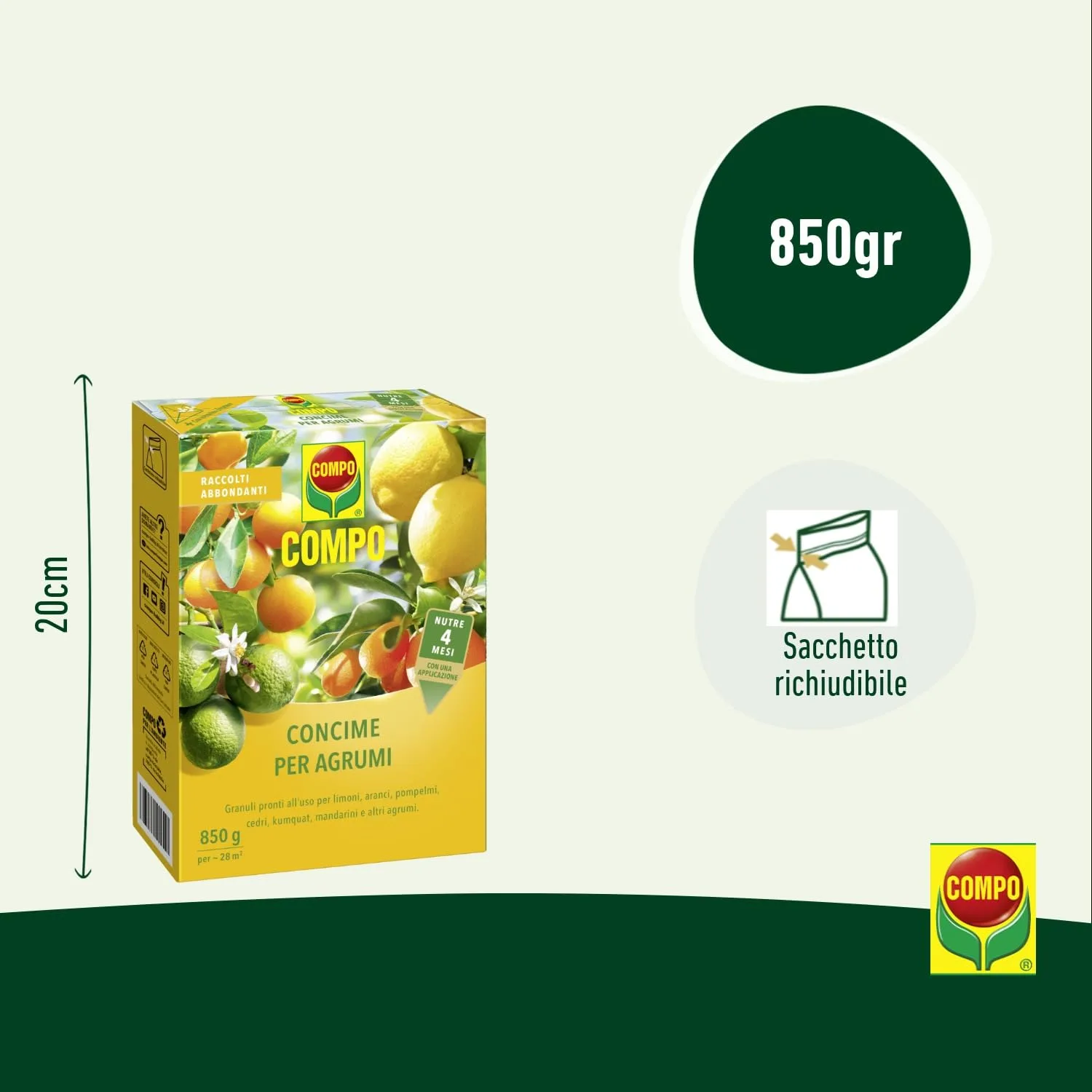 Compo – Concime per Agrumi a Lenta Cessione - 850 g - Nutrizione 6 Mesi - Con Misurino Dosatore - Per Limoni, Aranci e Mandarini - immagine 3