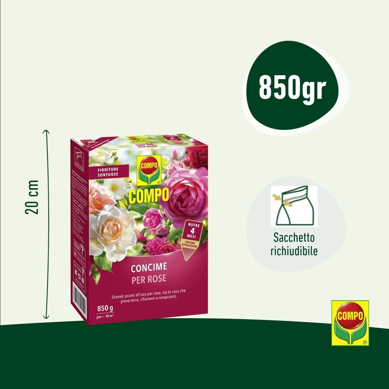 Compo – Concime per Rose a Lenta Cessione - 1 kg - Nutrizione Stagionale 6 Mesi - Per Fioriture Abbondanti e Profumate - immagine 3
