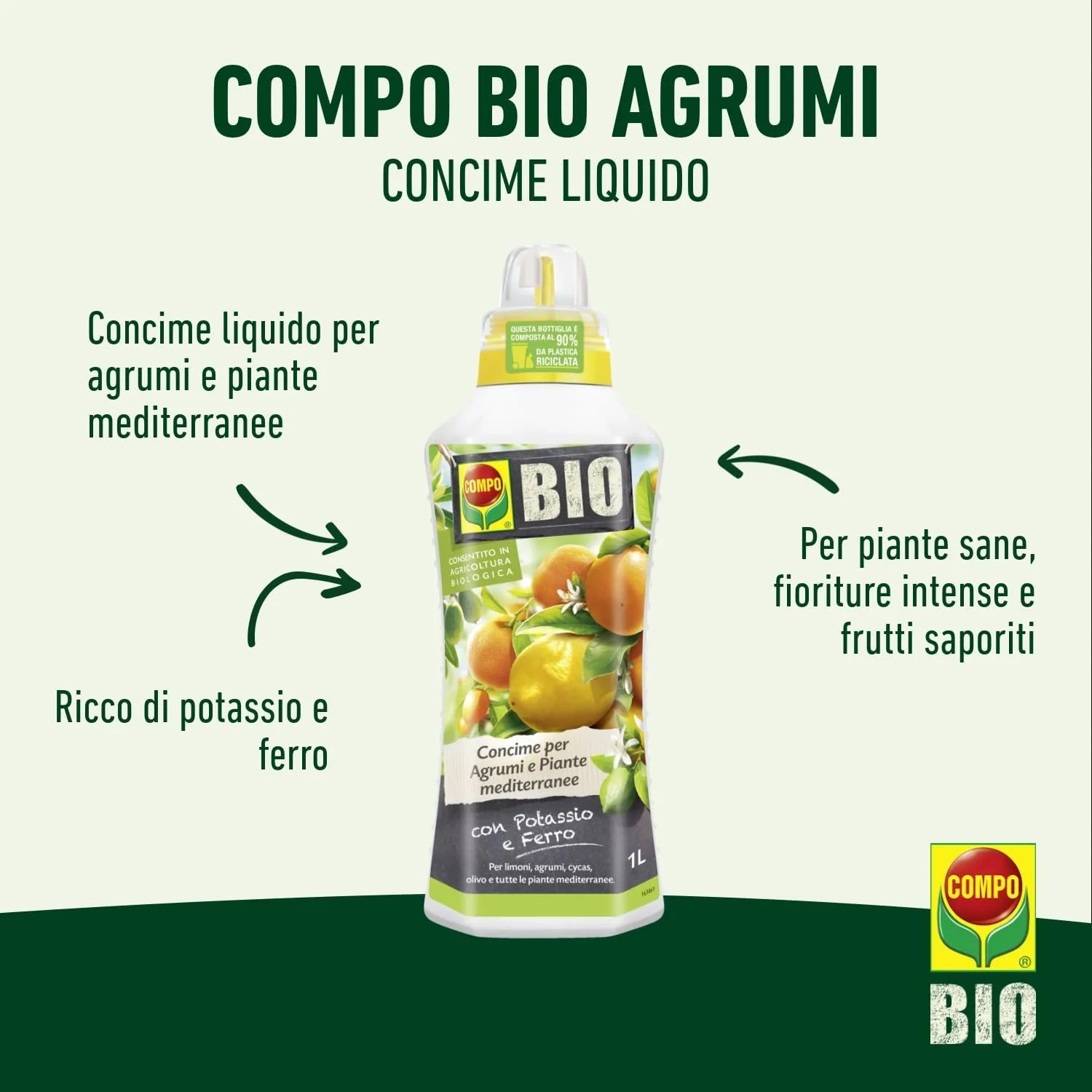 Compo Bio – Concime per Agrumi e Piante Mediterranee - 1 Litro - 100% Naturale - Consentito in Agricoltura Biologica - Per Limoni, Aranci e Ulivi - immagine 7