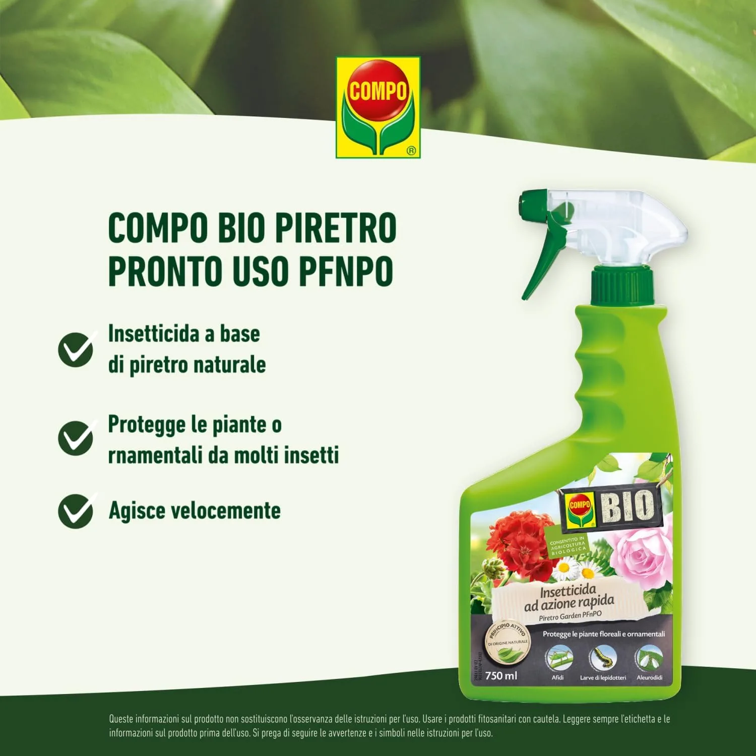 Compo Piretro Pronto Uso 750 ml Insetticida Naturale - immagine 4