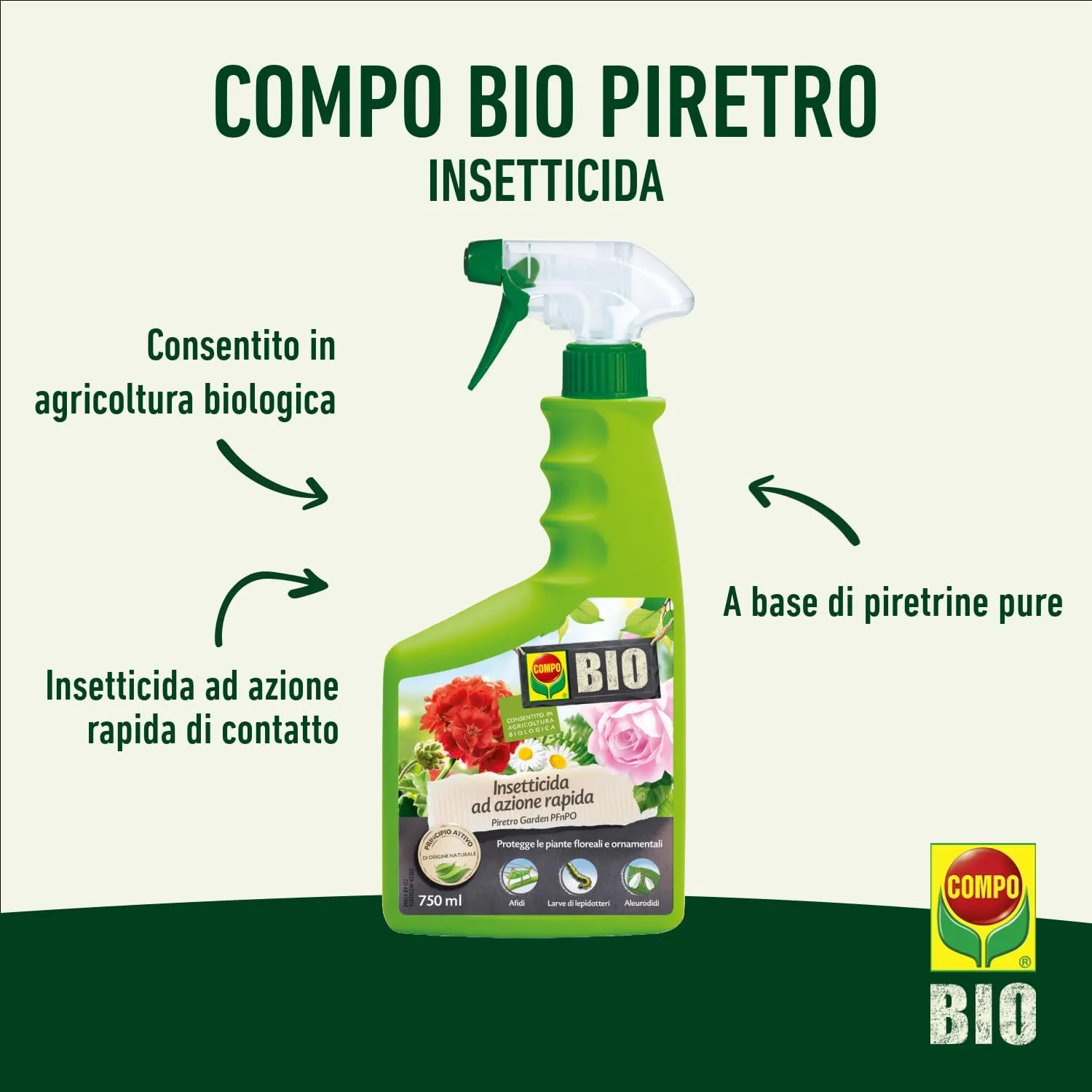 Compo Piretro Pronto Uso 750 ml Insetticida Naturale - immagine 3
