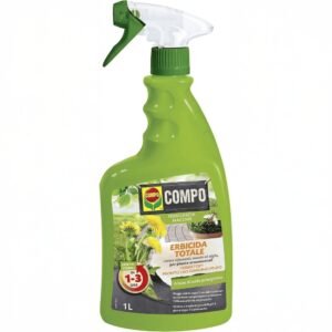 Flacone spray da 750 ml di erbicida COMPO Herbistop pronto all'uso, efficace contro malerbe e muschio in contesti domestici.
