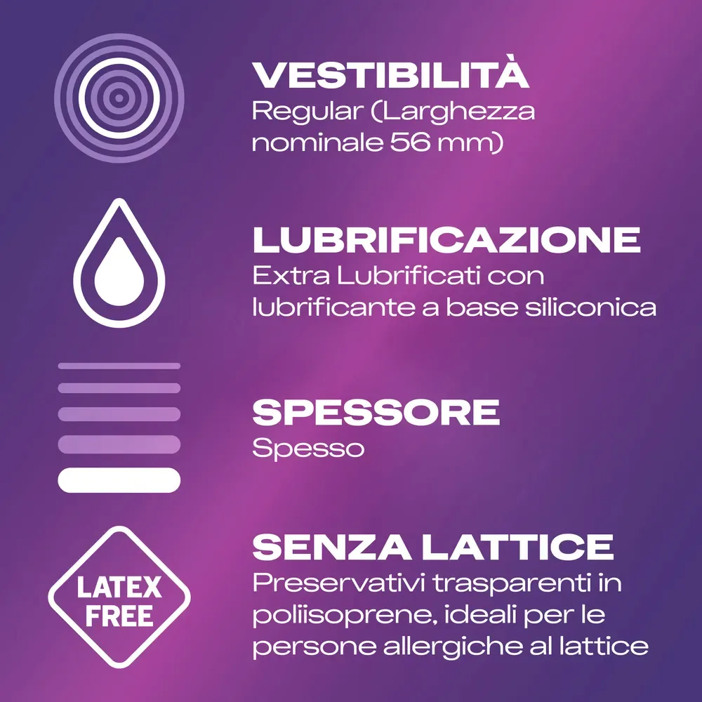 Durex No Latex - 6 Pezzi - Dispositivo Medico in Poliuretano - Senza Lattice per Pelli Sensibili - Protezione e Comfort Elevato - immagine 5