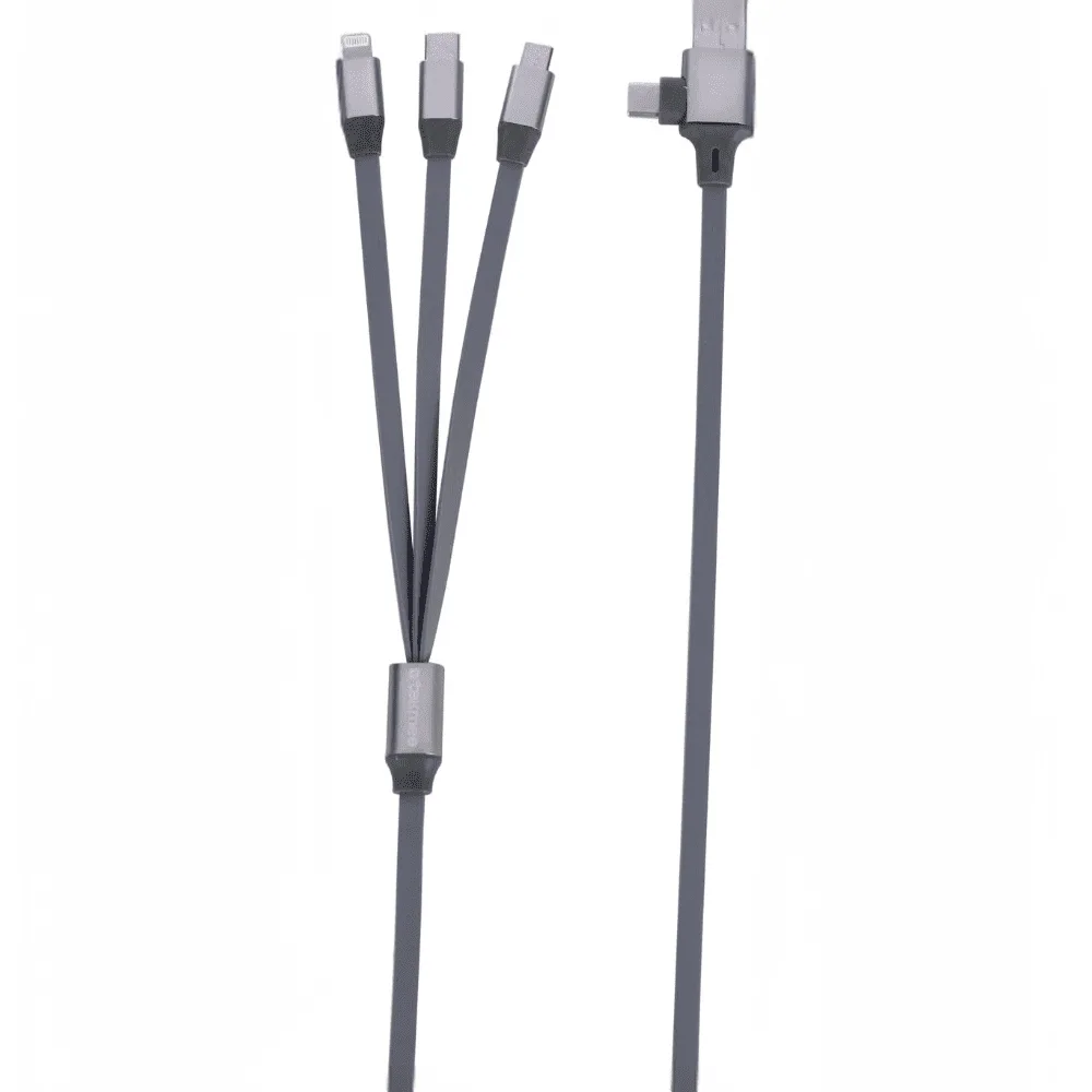 Cavo Ricarica Retrattile TEKMEE 3-in-1 - Anti-Groviglio - Connettori Lightning, USB-C, Micro-USB - Ideale per Viaggi e Ufficio - immagine 3