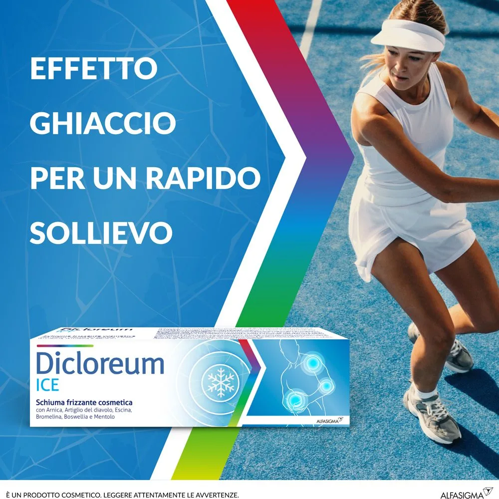 Dicloreum Ice Schiuma - Sollievo Immediato per Contusioni e Affaticamento Muscolare - Con Arnica e Artiglio del Diavolo - 150ml - immagine 2