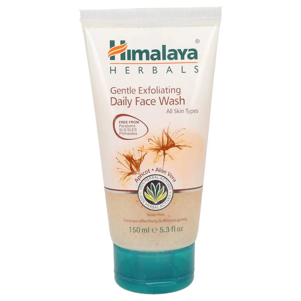 himalaya-gentle-exfoliating-daily-face-wash-detergente.jpg Flacone di Himalaya Gentle Exfoliating Daily Face Wash, detergente esfoliante delicato per uso quotidiano.