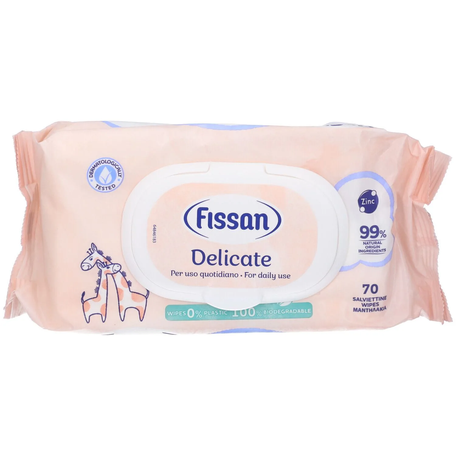 Maxi scorta di salviettine Fissan Delicate, 12 confezioni per l'igiene quotidiana dei neonati.