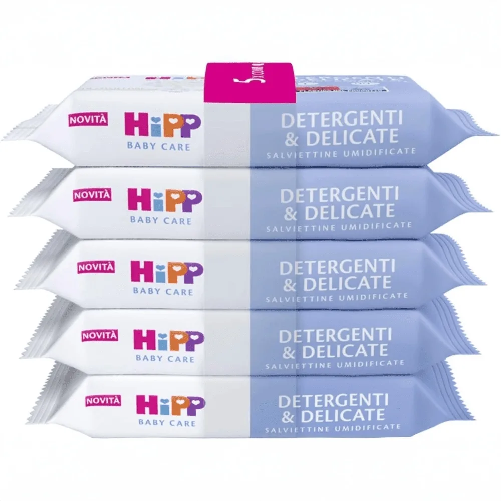 HiPP Salviette Neonato Plastic-Free - Maxi Scorta 720 Pezzi - Delicate e Naturali - Ideali per Pelli Sensibili - Qualità HiPP - immagine 2
