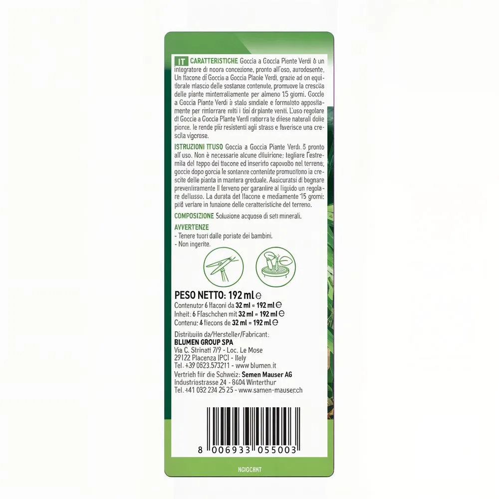 Fito Goccia Goccia Piante Verdi - 192 Ml – Nutrimento Monodose Pronto all'Uso - Piante da Appartamento Sane e Brillanti - Confezione Pratica - immagine 2