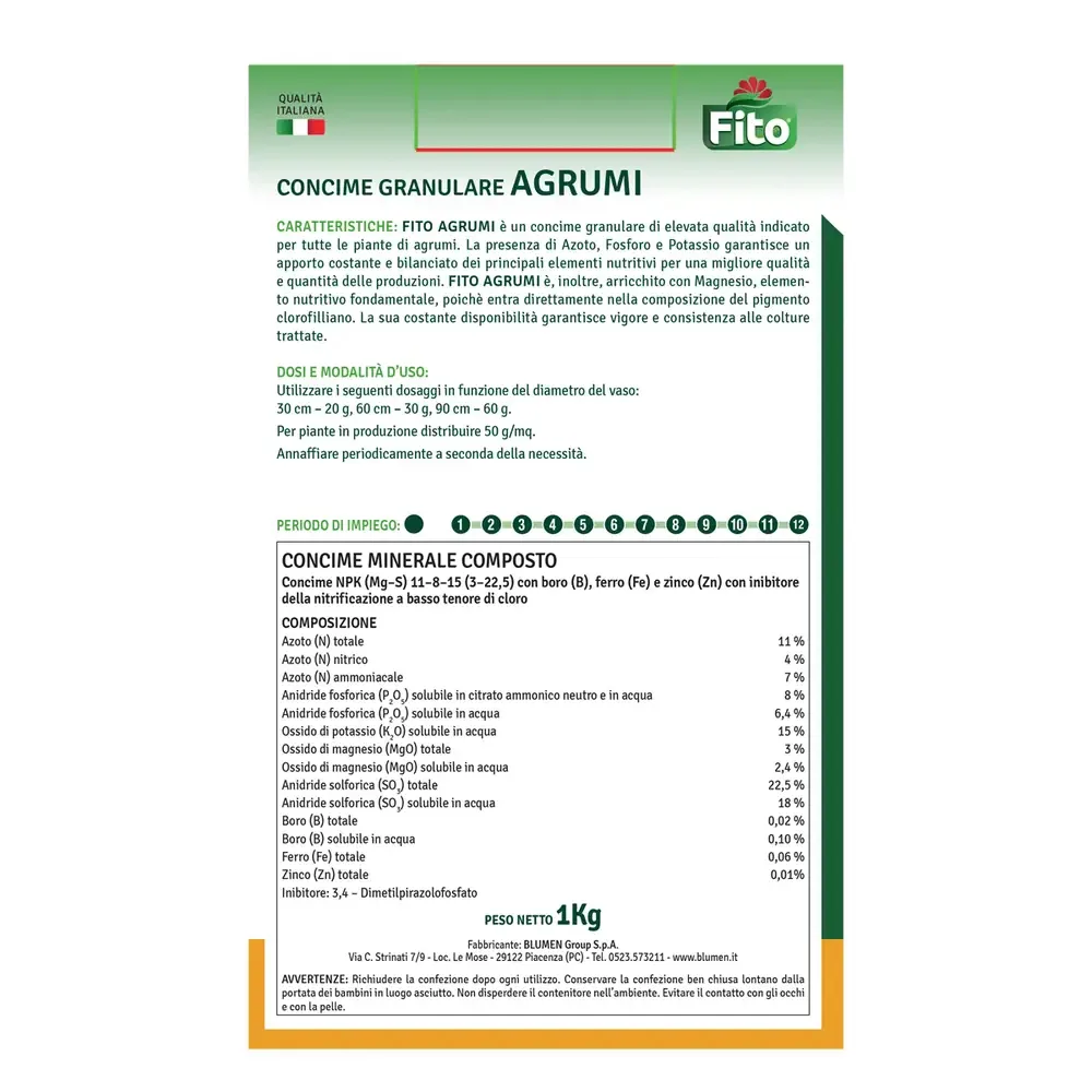 Fito Concime Granulare Agrumi - Fertilizzante Specifico per Limoni e Arance - Previene Ingiallimento - Frutti Succosi e Piante Forti – 1 Kg - immagine 3