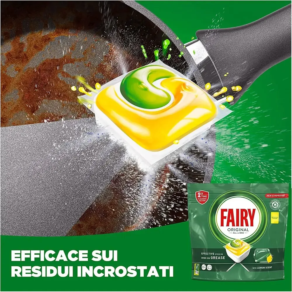 Fairy Original Detersivo Piatti - Ultra-Concentrato - Rimuove il Grasso Difficile - Efficace in Acqua Fredda - Qualità Professionale - immagine 4