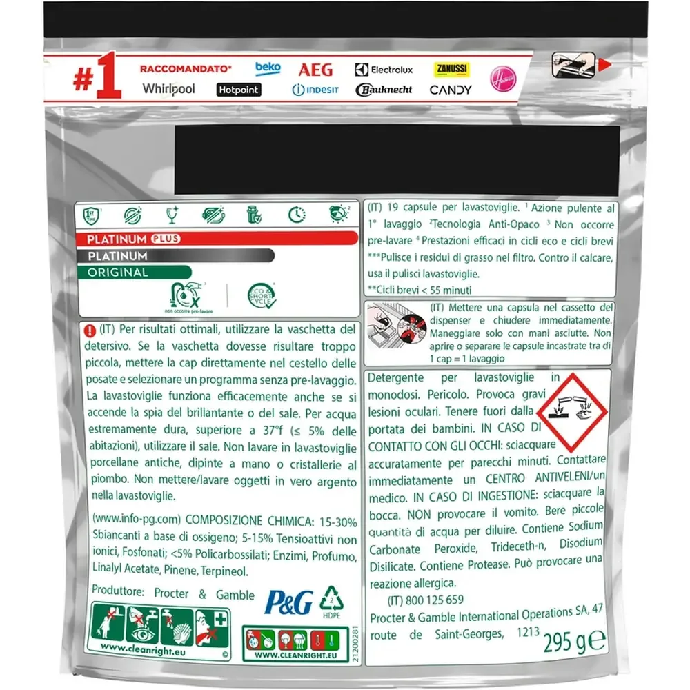 Fairy Platinum Plus Capsule Lavastoviglie - Azione Deep Clean - Efficace su Grasso Nascosto - Ideale per Cicli Brevi e Freddi - Risultati Professionali – Box da 25 Pods - immagine 2