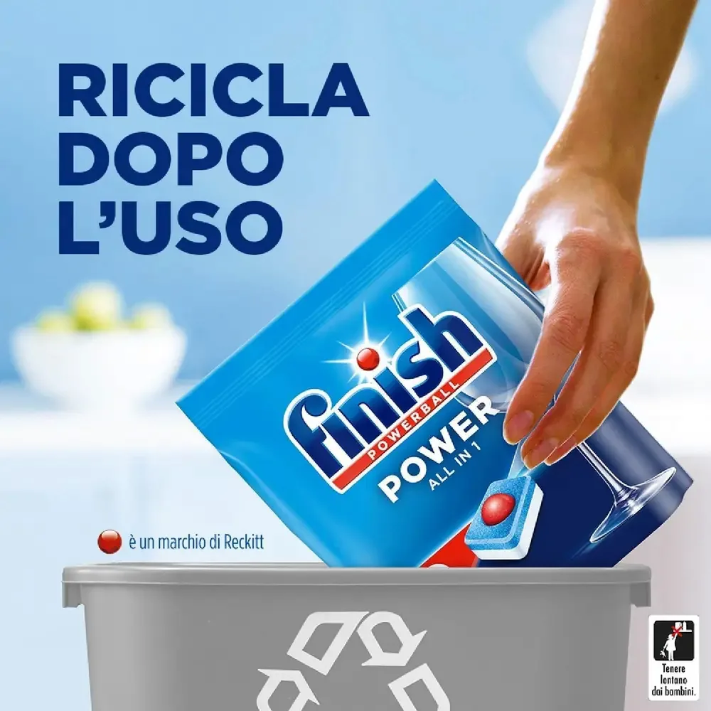 Finish Power Essential Fresh - Pastiglie Lavastoviglie - Potere Sgrassante - Freschezza Intensa - Pulito Brillante ad Ogni Lavaggio – Pack da 83 Pastiglie - immagine 8