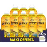 Flacone di ammorbidente Lenor fragranza Panarea, ispirato ai profumi del Mediterraneo.