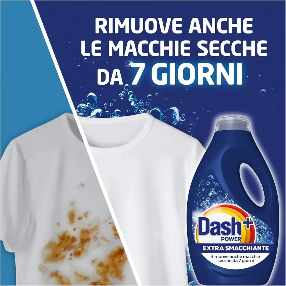Dash Power Liquido Extra Smacchiante - Rimuove le Macchie Difficili - Efficacia Professionale a Bassa Temperatura - Pulito Brillante - immagine 5