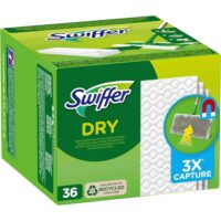 Swiffer Panni Catturapolvere - Ricambi per Scopa - Cattura Polvere, Peli e Capelli - Con Fibre Riciclate - Pulizia Veloce e Semplice - immagine 2