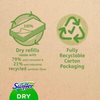 Swiffer Panni Catturapolvere - Ricambi per Scopa - Cattura Polvere, Peli e Capelli - Con Fibre Riciclate - Pulizia Veloce e Semplice - immagine 7