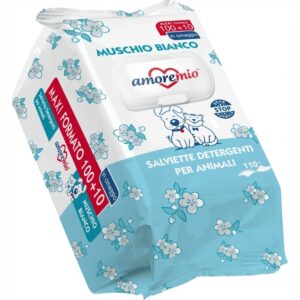 Confezione di salviettine igienizzanti Amore Mio per la cura quotidiana di cani e gatti.