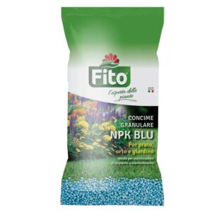 Sacco da 5 kg di Fito Concime NPK Blu, fertilizzante universale granulare.