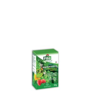 Flacone di Fito Rinverdente, trattamento specifico contro l'ingiallimento delle foglie.