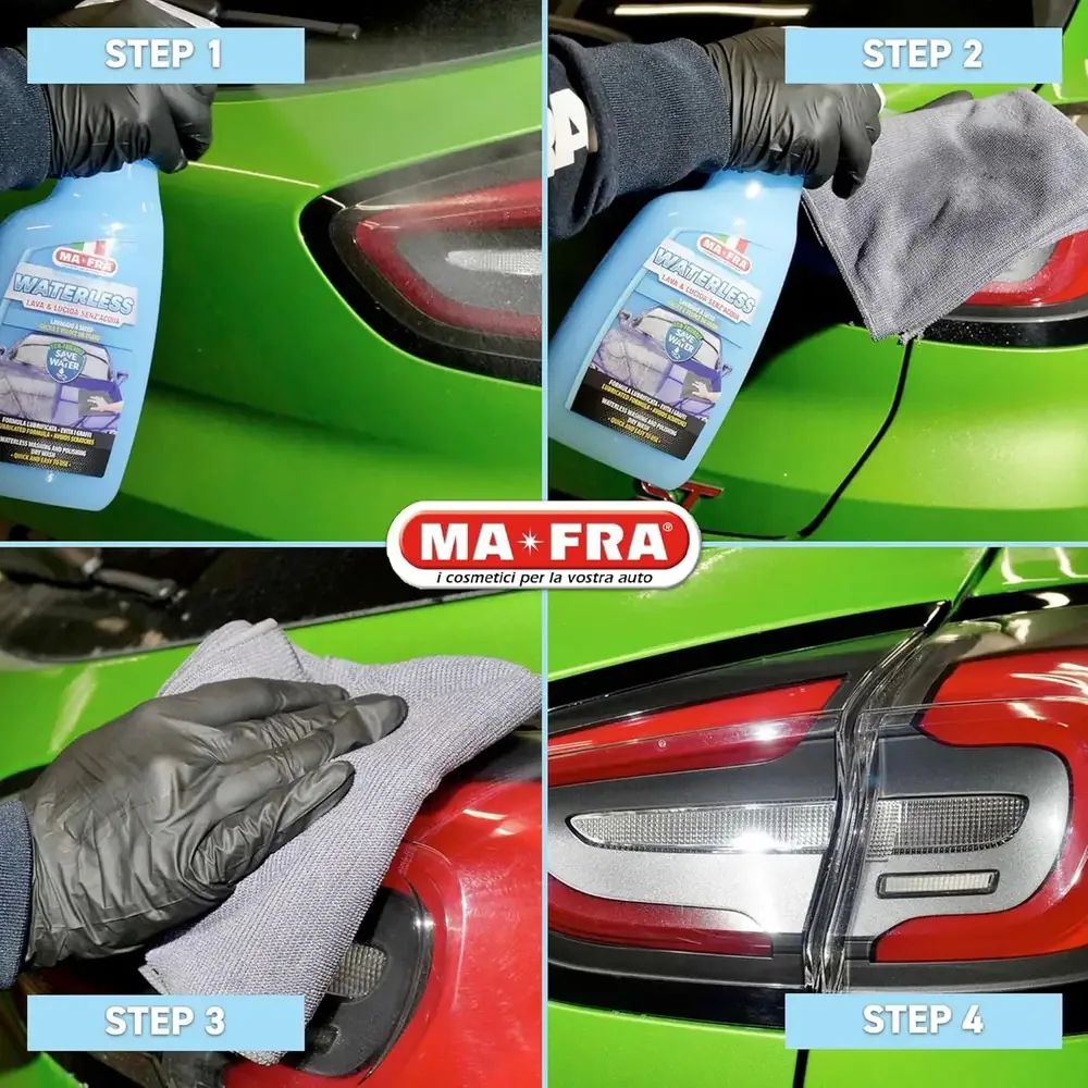 MA-FRA Waterless 750ml - Lavaggio Auto Senza Acqua - Pulisce e Lucida in un Solo Gesto - Formula Antigraffio Ecologica - Protezione Carrozzeria - immagine 5