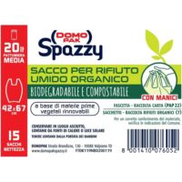 Domopak Spazzy Saccoverde -  Sacchi Umido 20L - 100% Biodegradabili e Compostabili - Con Manici - Trasparenti e Resistenti - immagine 3