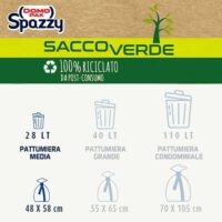 Domopak Spazzy Saccoverde 28L - Sacchi Nettezza  - 100% Riciclati da Post-Consumo - Sistema Avvolgi e Chiudi - Verde - immagine 3