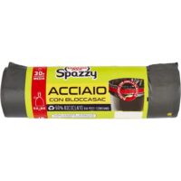 Rotolo da 15 sacchi nettezza Domopak Spazzy linea Acciaio color argento con sistema elastico Bloccasac.