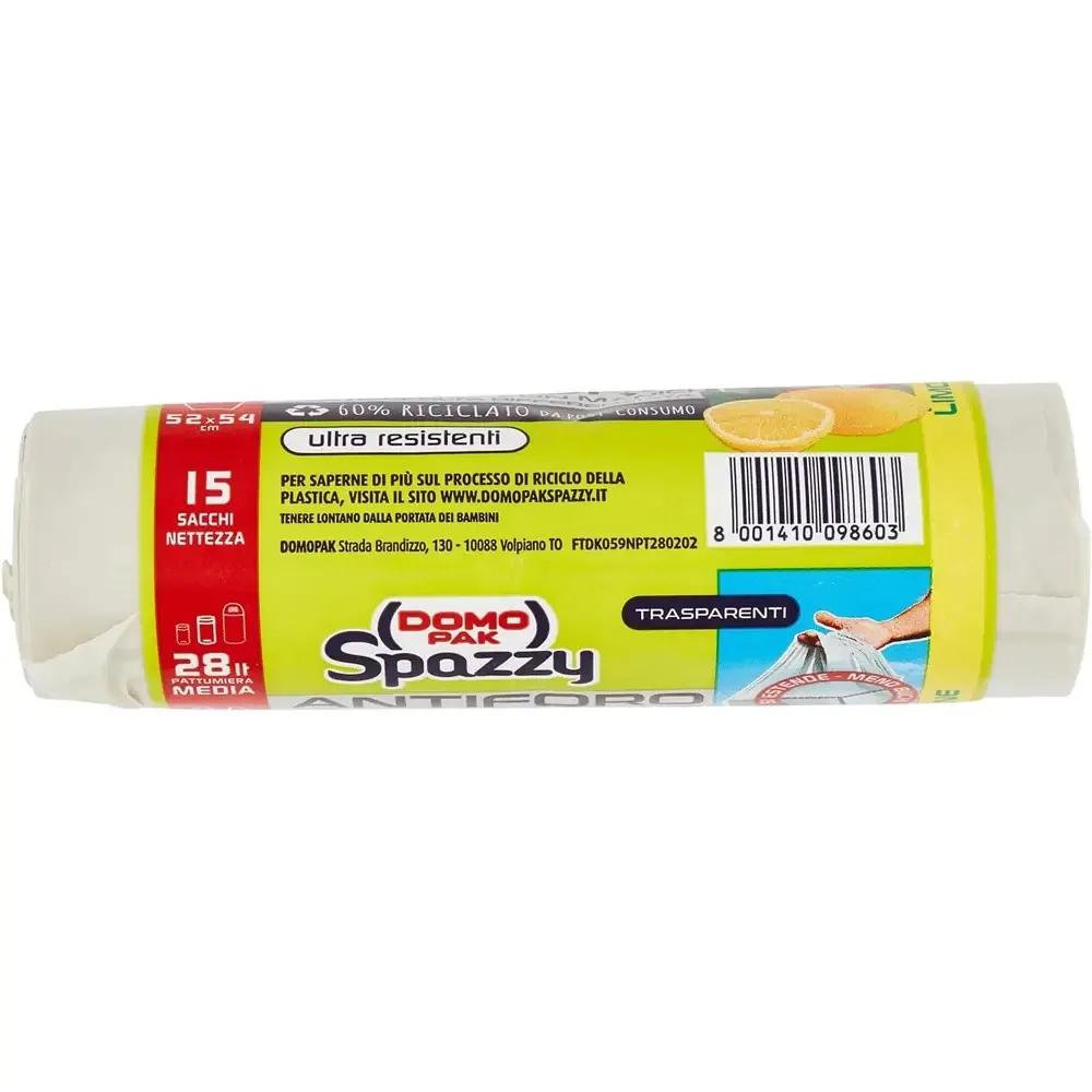 Domopak Spazzy Sacchi Nettezza Profumati al Limone - Ultra Resistenti con Manici - Formato 52x54 cm - Antigoccia e Antiforo - immagine 5