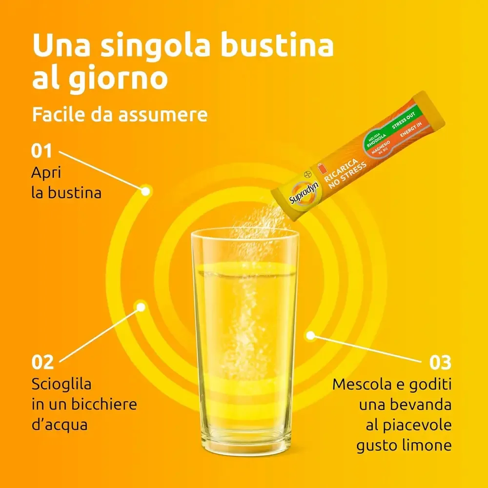 Supradyn Ricarica No Stress 20 Bustine Limone - immagine 6