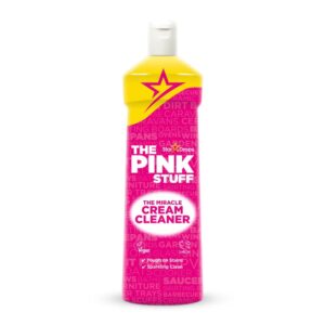Flacone di The Pink Stuff Cream Cleaner, detergente in crema multiuso.