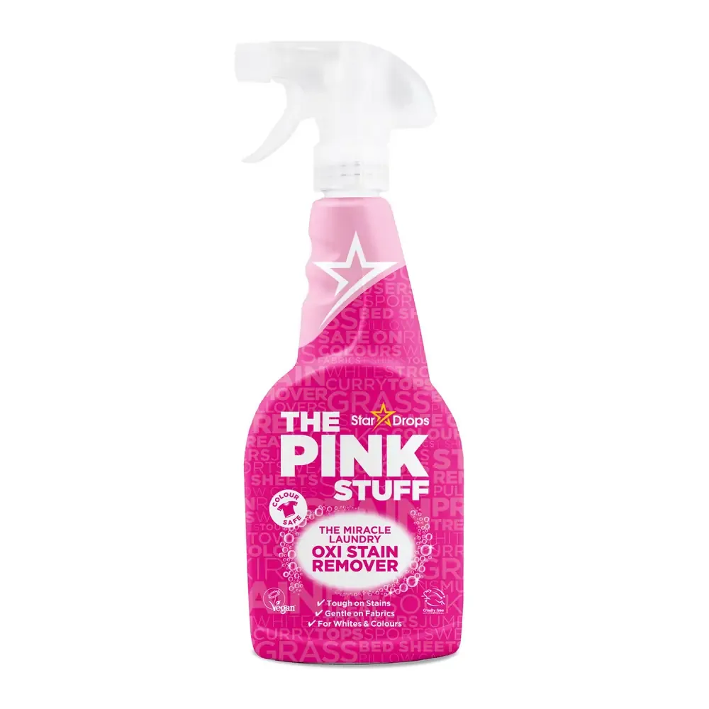 the-pink-stuff-oxi-stain-remover-smacchiatore.jpg Confezione di The Pink Stuff Oxi Stain Remover (polvere/spray) per il trattamento delle macchie.