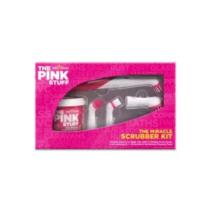 The Pink Stuff Scrubber Kit completo di spazzole intercambiabili.