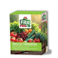 Flacone di Bacillus Thuringensis Fito, insetticida biologico per orti e giardini.