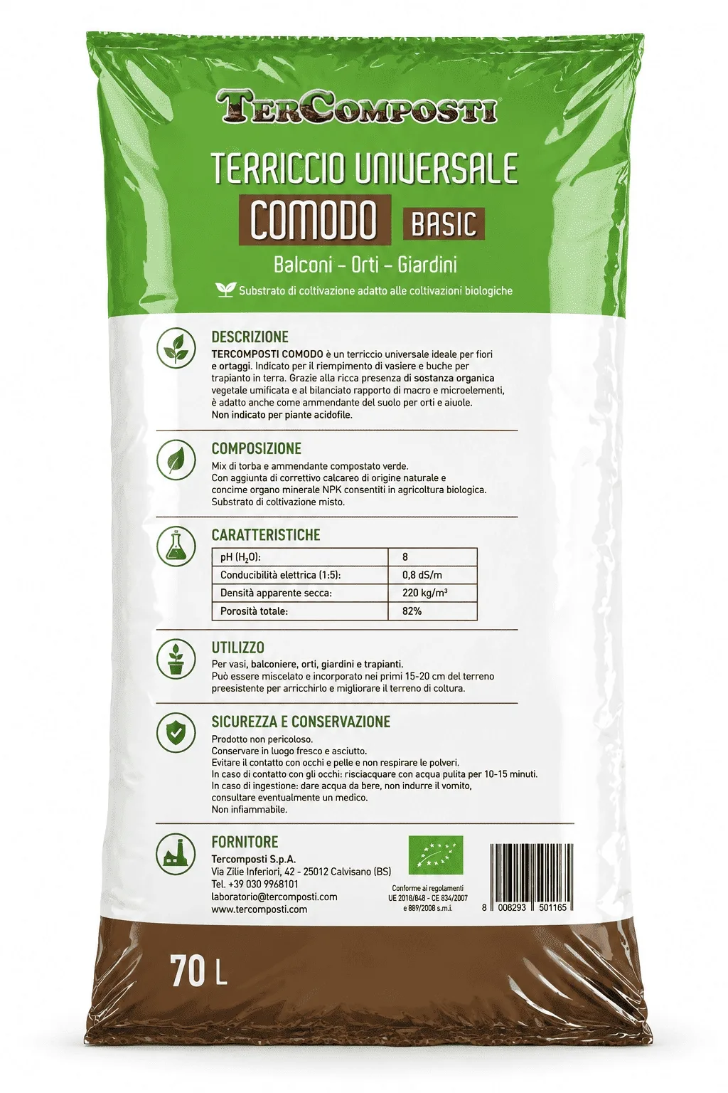 TerComposti - Terriccio Universale COMODO 70 L – Ideale per Tutte le Piante da Interno ed Esterno - immagine 2