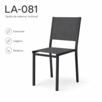 Sedia Esterno Alluminio – Colore Antracite – Elegante, Comoda in Textilene