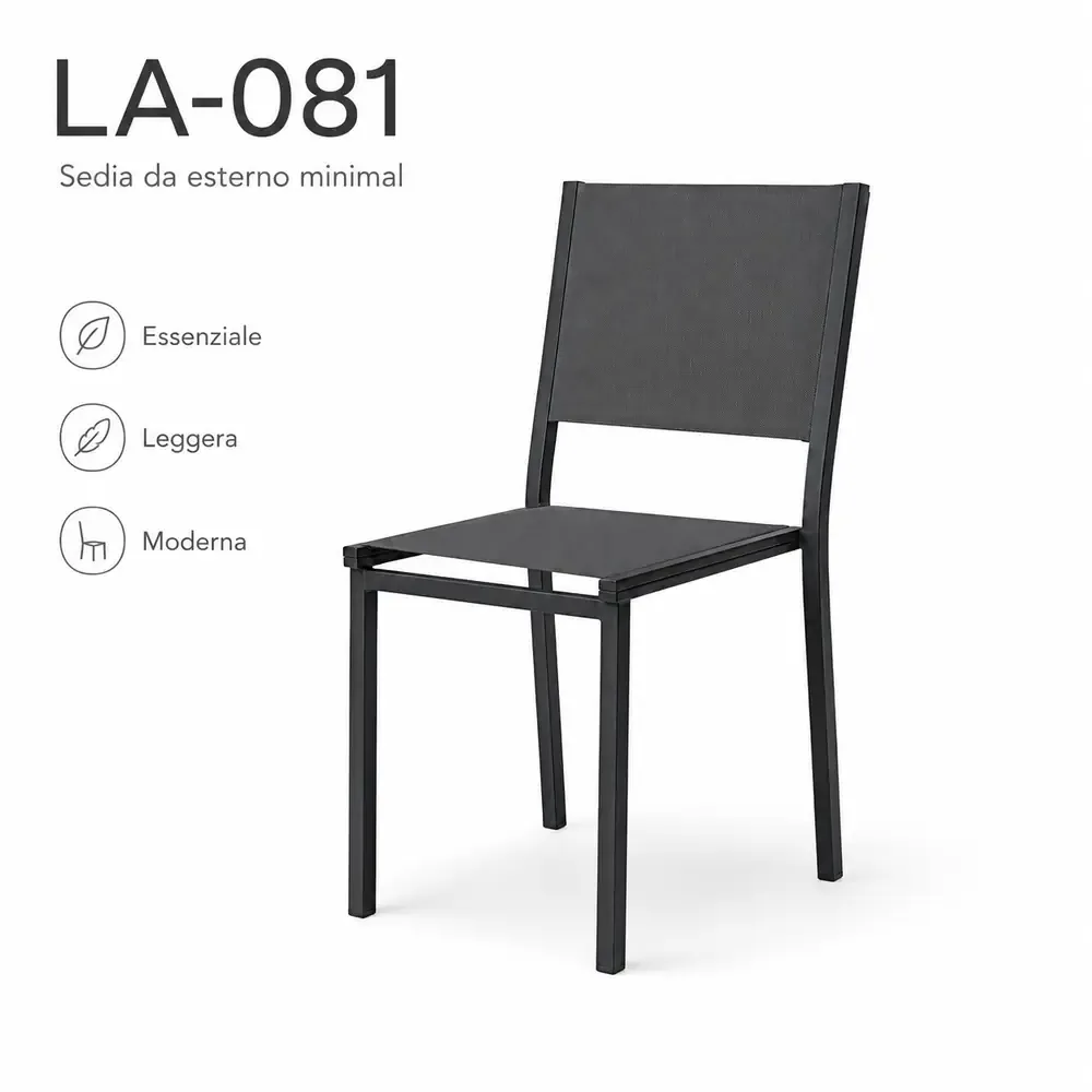 22698-jpg.webp Sedia Esterno Alluminio – Colore Antracite – Elegante, Comoda in Textilene - immagine 1