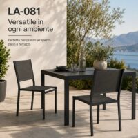 Sedia Esterno Alluminio – Colore Antracite – Elegante, Comoda in Textilene - immagine 5